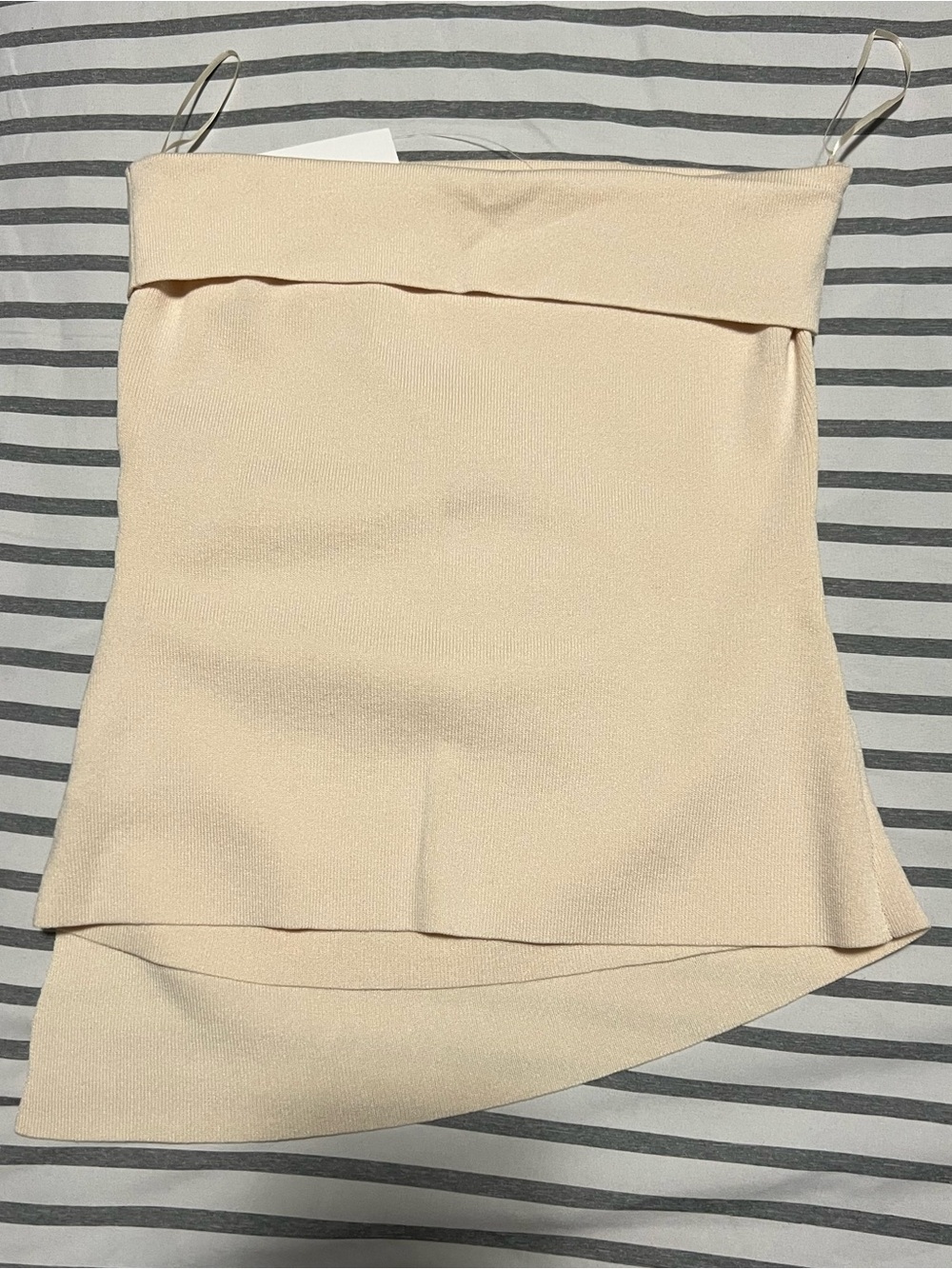 Strapless Ruched Side Top - Cream - Picture 4 of 5